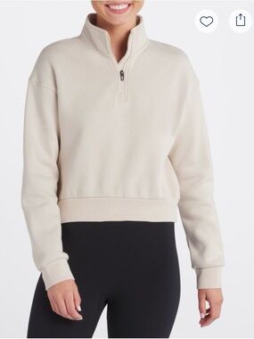 MPG Sport The Comfort Women's 1/4 Zip Fleece Sweatshirt Beige